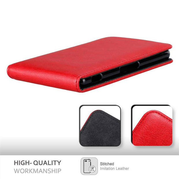 Cadorabo Hoesje geschikt voor Sony Xperia Z3 in APPEL ROOD - Beschermhoes Flip Case Cover magnetische sluiting