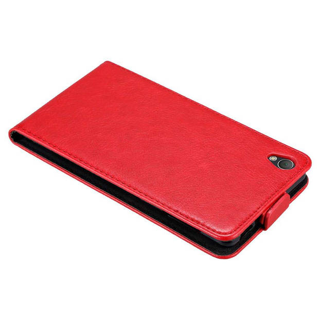 Cadorabo Hoesje geschikt voor Sony Xperia Z3 in APPEL ROOD - Beschermhoes Flip Case Cover magnetische sluiting