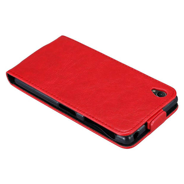 Cadorabo Hoesje geschikt voor Sony Xperia Z1 in APPEL ROOD - Beschermhoes Flip Case Cover magnetische sluiting