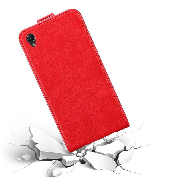 Cadorabo Hoesje geschikt voor Sony Xperia Z1 in APPEL ROOD - Beschermhoes Flip Case Cover magnetische sluiting