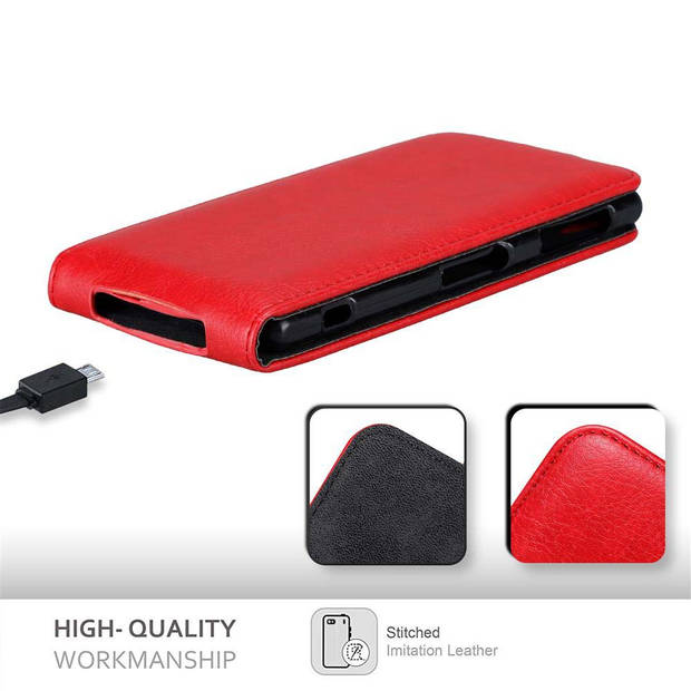 Cadorabo Hoesje geschikt voor Sony Xperia Z1 in APPEL ROOD - Beschermhoes Flip Case Cover magnetische sluiting