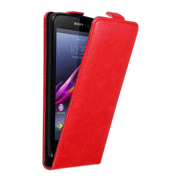 Cadorabo Hoesje geschikt voor Sony Xperia Z1 in APPEL ROOD - Beschermhoes Flip Case Cover magnetische sluiting