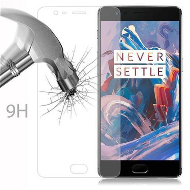 Cadorabo Screenprotector geschikt voor OnePlus 3 / 3T in KRISTALHELDER - Tempered Display Pantser Film beschermglas