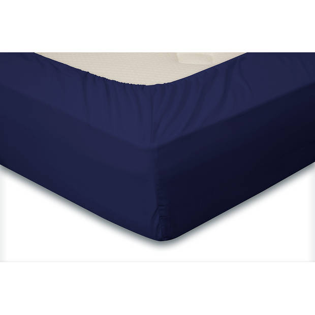 Eleganzzz Hoeslaken Jersey Katoen Stretch 35cm Hoge Hoek - donker blauw 180x210/220cm - 200x200cm