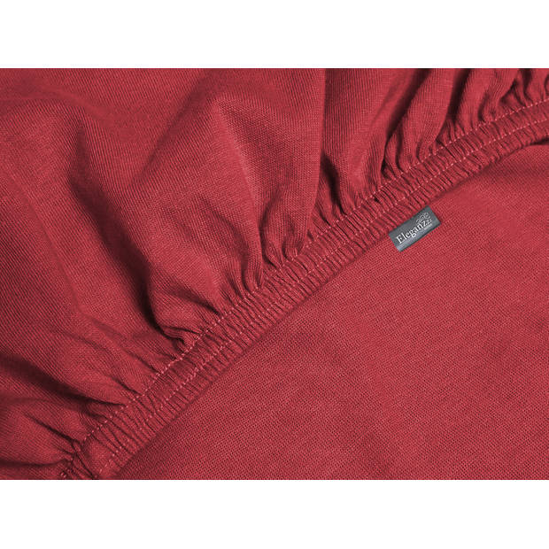 Eleganzzz Topper Hoeslaken Jersey Katoen Stretch - rood 160x210/220cm - 180x200cm