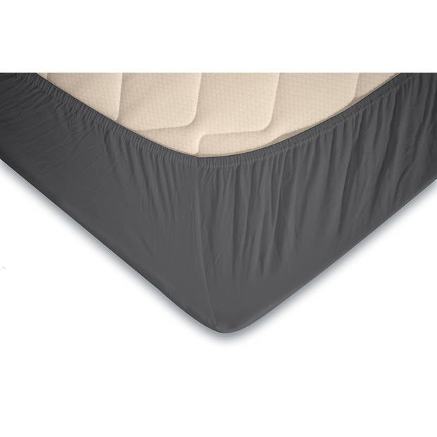 Eleganzzz Topper Hoeslaken Jersey Katoen Stretch - antraciet 180x210/220cm - 200x200cm