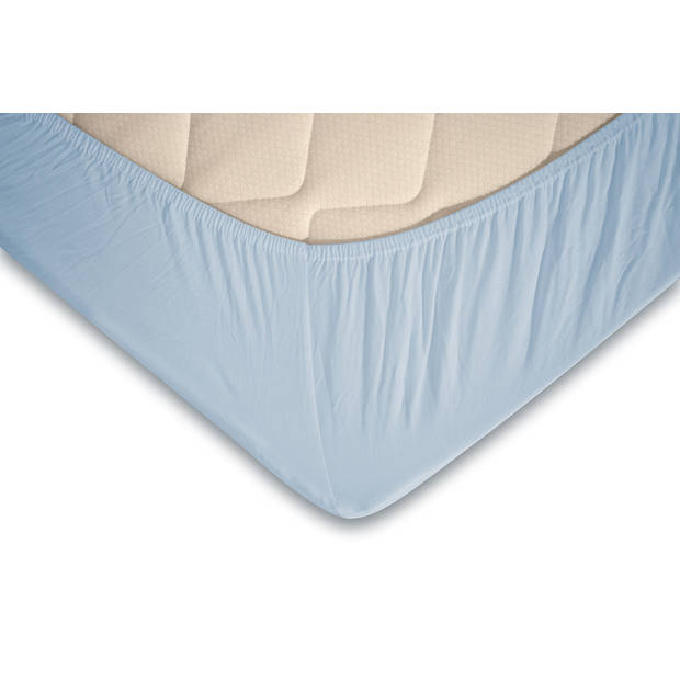 Eleganzzz Topper Hoeslaken Jersey Katoen Stretch - licht blauw 160x210/220cm - 180x200cm