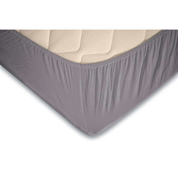 Eleganzzz Topper Hoeslaken Jersey Katoen Stretch - licht grijs 180x210/220cm - 200x200cm