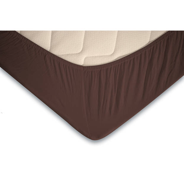 Eleganzzz Topper Hoeslaken Jersey Katoen Stretch - bruin 90x210/220 - 100x200