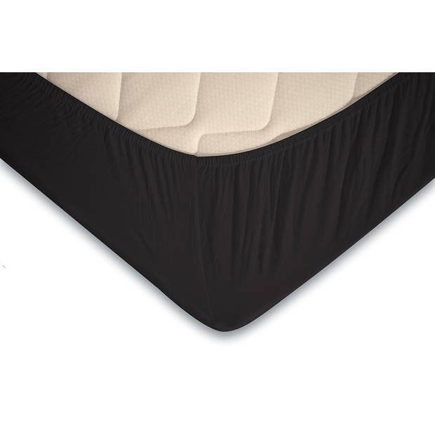 Eleganzzz Topper Hoeslaken Jersey Katoen Stretch - zwart 90x210/220 - 100x200