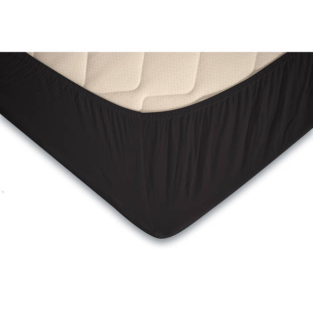 Eleganzzz Topper Hoeslaken Jersey Katoen Stretch - zwart 180x210/220cm - 200x200cm