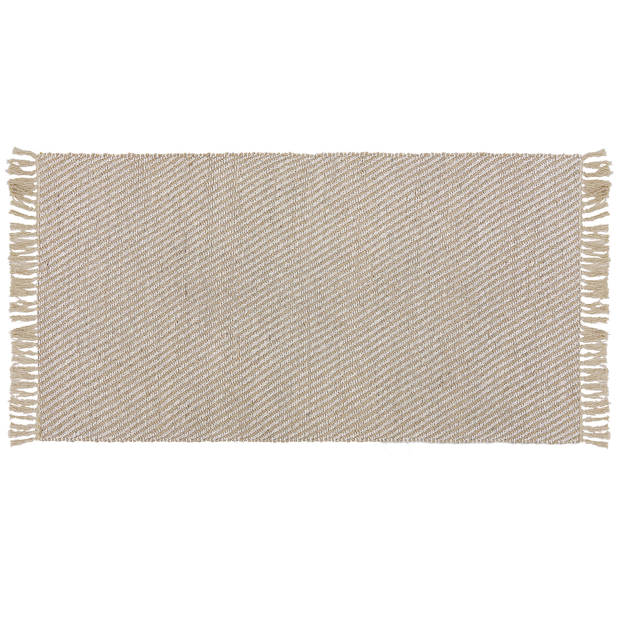 Beliani ALADAG - Laagpolig-Beige-Katoen, Jute