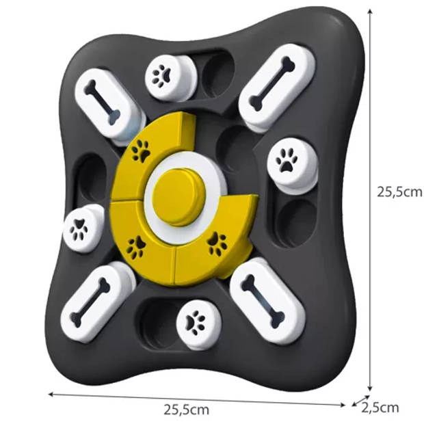 Interactieve hondenpuzzel en slow feeder anti schrokbak met geluid zwart