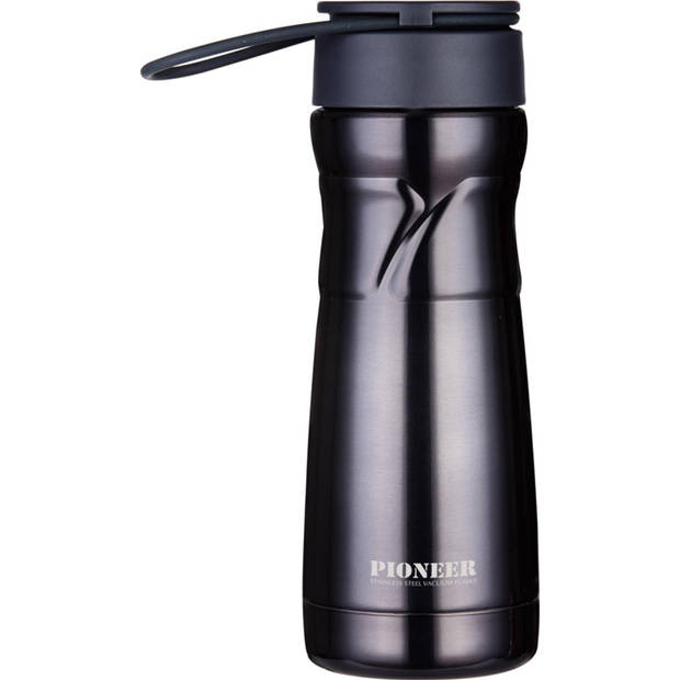 Pioneer - Vacuum Thermosbeker - 450ml - Zwart - Verwijderbare infuser - Pioneer