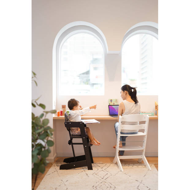Geuther Filou Houten Kinderstoel - Kinderzetel - Baby Eetstoel voor aan Tafel - Zwart - 55cm zithoogte