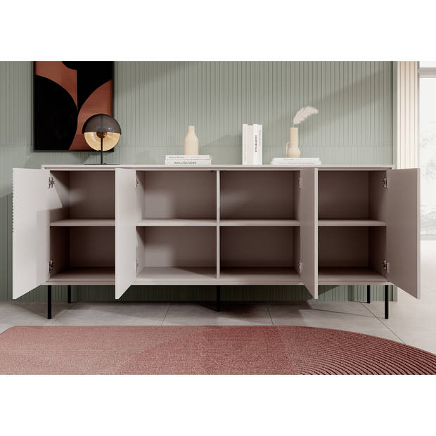 Meubella Dressoir Blanes - Beige - 200 cm