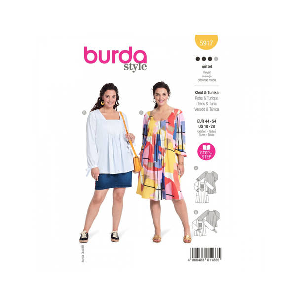 Burda 5917 Jurk/Tuniek maat 34-54