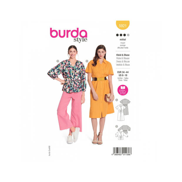 Burda 5921 Jurk/Blouse maat 34-44