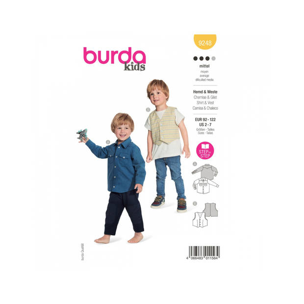 Burda 9248 Shirt/Vest maat 92-122