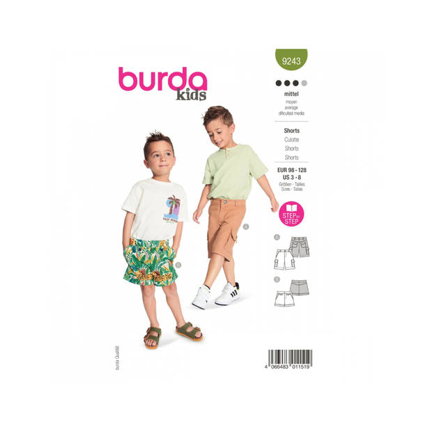 Burda 9243 Shorts maat 98-128