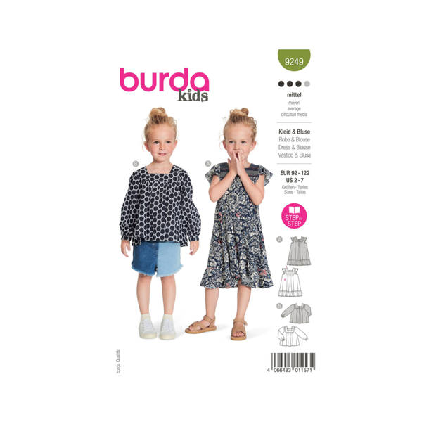 Burda 9249 Jurk/Blouse maat 92-122