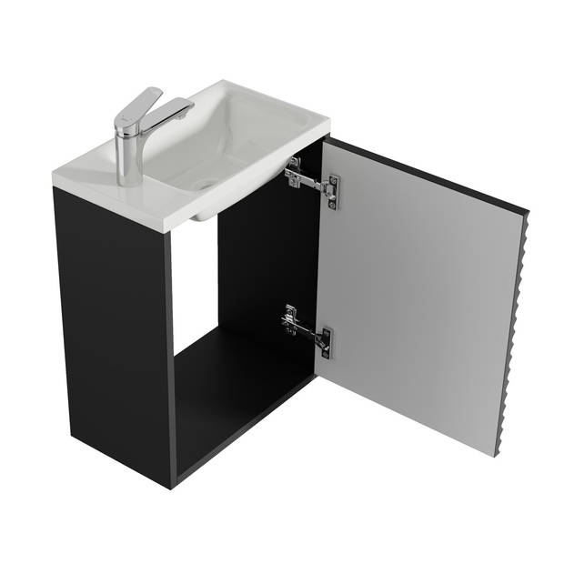 Badplaats Toiletmeubel Etna 40cm met spiegel - mat zwart