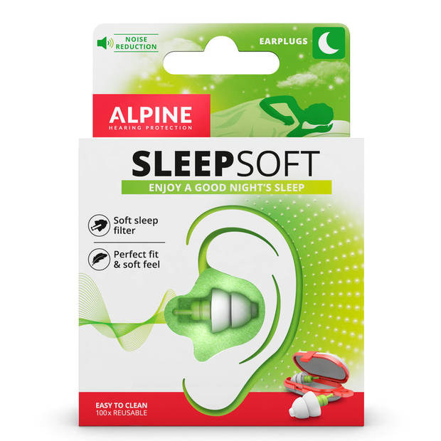 Alpine SleepSoft - Slaap oordoppen - Dempt snurkgeluid - SNR 25 dB - 1 paar