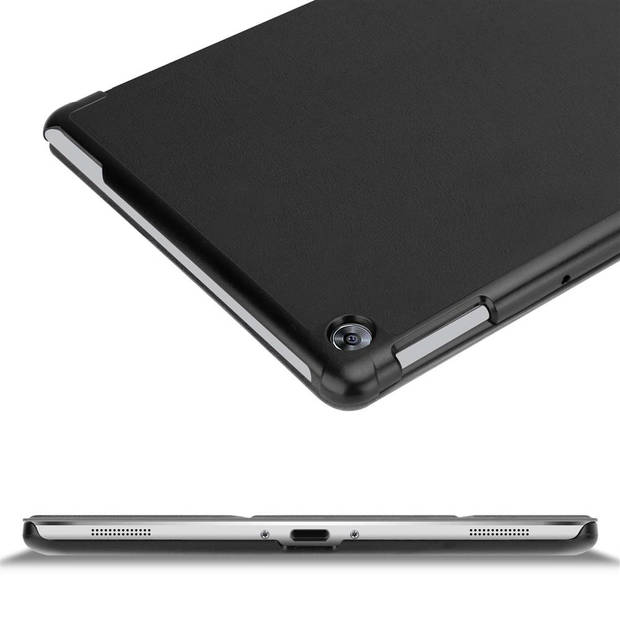 Cadorabo Tablet Hoesje geschikt voor Huawei MediaPad M5 LITE 10 (10.1 inch) Case in SATIJN ZWART - Beschermhoes Cover