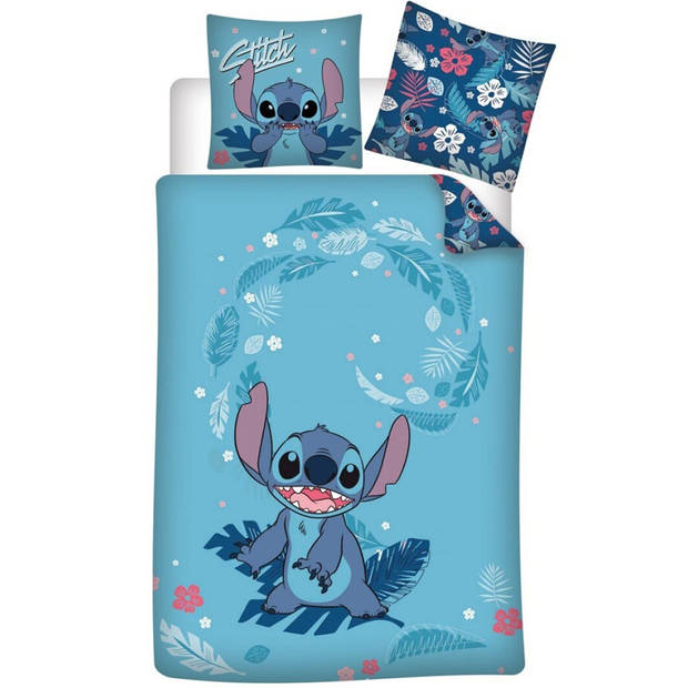 Disney Lilo & Stitch Dekbedovertrek Blue Wonder - Eenpersoons - 140 x 200 cm - Katoen Flanel