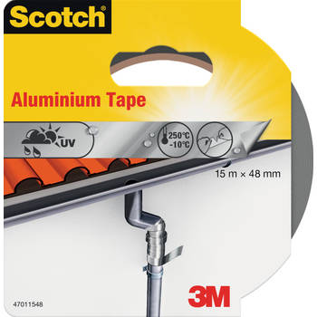 Scotch reparatieplakband aluminium, ft 48 mm x 15 m, blisterverpakking 6 stuks