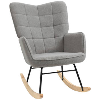 Schommelstoel - Stoelen - Meubels - Fauteuil - Grijs - 92 cm x 71 cm x 101 cm