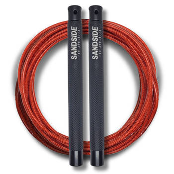 Sandside Springtouw Speedrope Verstelbaar Zwart Handvat Rood Touw