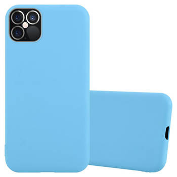 Cadorabo Hoesje geschikt voor Apple iPhone 12 / 12 PRO in CANDY BLAUW - Beschermhoes TPU silicone Case Cover