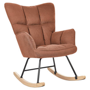 Beliani OULU - Schommelfauteuil-Bruin-Polyester