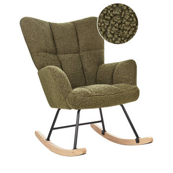 Beliani OULU - Schommelfauteuil-Groen-Bouclé