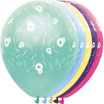 8 jaar feestballonnen - ballon - leeftijd - 5 stuks