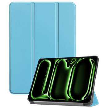 Basey Apple iPad Pro 11 (2024) Hoesje Kunstleer Hoes Case Cover -Lichtblauw