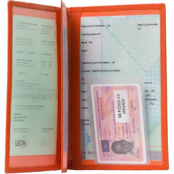 Autopapieren mapje - Compact - Leer - Oranje