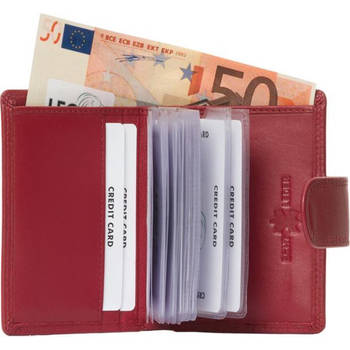 Pasjeshouder - Muntgeldvak - Papiergeld - Leer - Bordeaux rood
