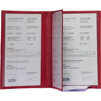 Autopapieren mapje - Compact - Leer - Rood