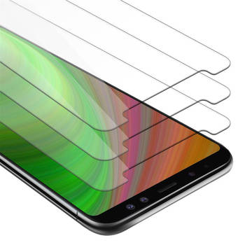 Cadorabo 3x Screenprotector geschikt voor Samsung Galaxy A8 2018 in KRISTALHELDER - Tempered Display Pantser Film