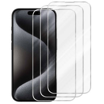 Cadorabo 3x Screenprotector geschikt voor Apple iPhone 15 PRO MAX in KRISTALHELDER - Tempered Display Pantser Film