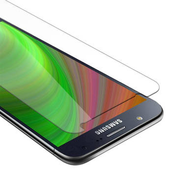 Cadorabo Screenprotector geschikt voor Samsung Galaxy J7 2015 in KRISTALHELDER - Tempered Display Pantser Film