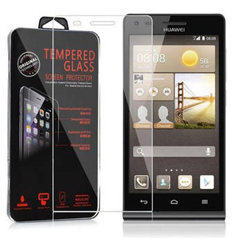 Cadorabo Screenprotector geschikt voor Huawei ASCEND G6 in KRISTALHELDER - Tempered Display Pantser Film beschermglas