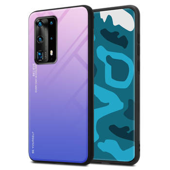 Cadorabo Hoesje geschikt voor Huawei P40 PRO / P40 PRO+ in ROZE - BLAUW - Tweekleurige beschermhoes TPU-silicone Case