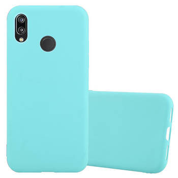 Cadorabo Hoesje geschikt voor Huawei P20 LITE 2018 / NOVA 3E in CANDY BLAUW - Beschermhoes TPU silicone Case Cover