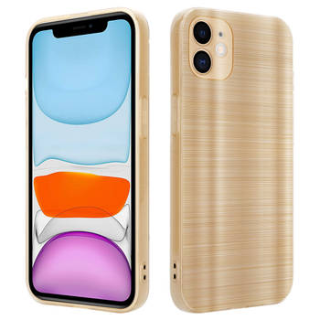 Cadorabo Hoesje geschikt voor Apple iPhone 11 in Brushed Goud - Beschermhoes Case Cover TPU silicone
