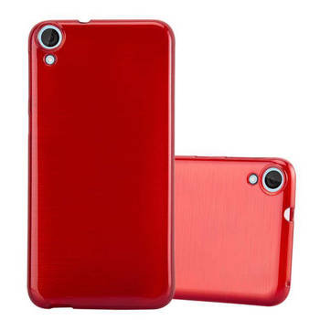 Cadorabo Hoesje geschikt voor HTC Desire 820 in ROOD - Beschermhoes TPU silicone Case Cover Brushed