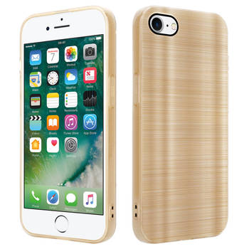 Cadorabo Hoesje geschikt voor Apple iPhone 7 / 7S / 8 / SE 2020 in Brushed Goud - Beschermhoes Case Cover TPU silicone