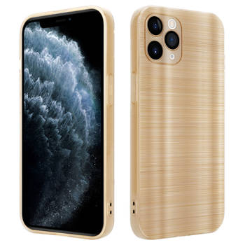 Cadorabo Hoesje geschikt voor Apple iPhone 11 PRO in Brushed Goud - Beschermhoes Case Cover TPU silicone